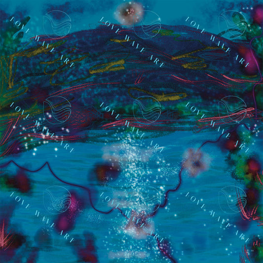 Abstract Ocean Print- Night Water Art Print