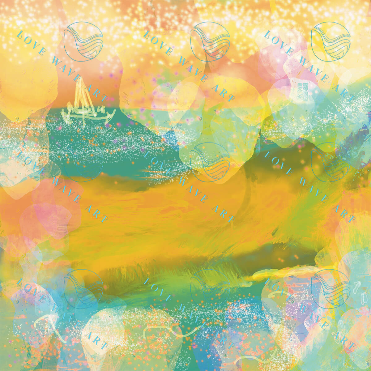 Seaside Sailing – Abstract Ocean Art Print