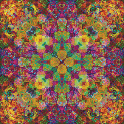 Basket of Blooms – Vivid Floral Kaleidoscopic Digital Art
